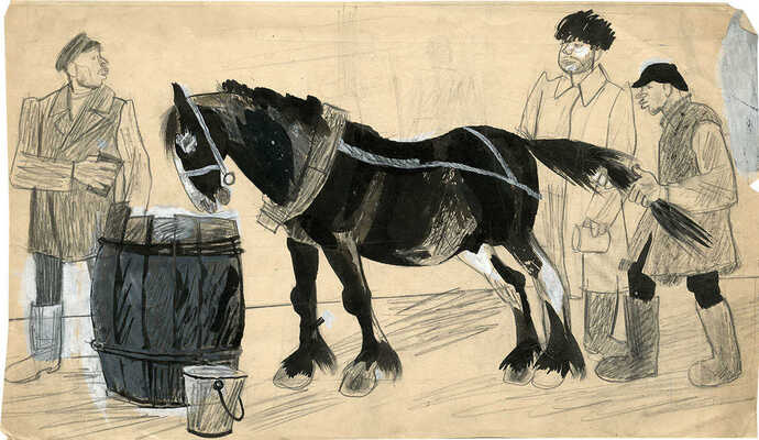 Эфрос Герасим Григорьевич. Сатирический рисунок для журнала «Бегемот» № 14